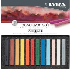 12 Pastels Carrés Tendres 12 Couleurs Assorties POLYCRAYON SOFT