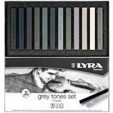 12 Pastels Carrés Tendres Assortis TONS GRIS