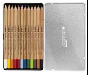 BOITE EN METAL DE 12 COULEURS AQUARELLABLES ASSORTIS