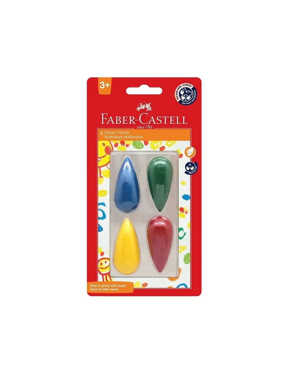 4 CRAYON CIRE 1ER AGE 3+    FABER CASTELL