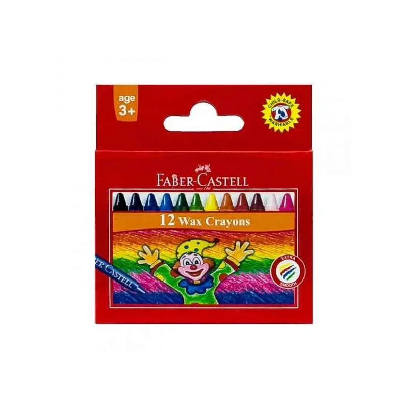 CRAYON DE COULEUR  12 WAX CRAYONS - FABER CASTELL