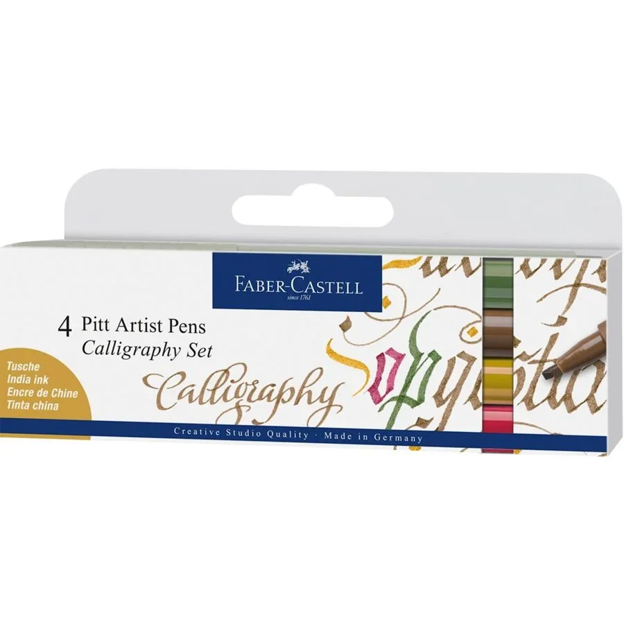 PITT ARTIST PEN CALLIGRAPHY 4 PEN iNDIA NK4 - COULEUR  -FABER CASTELL