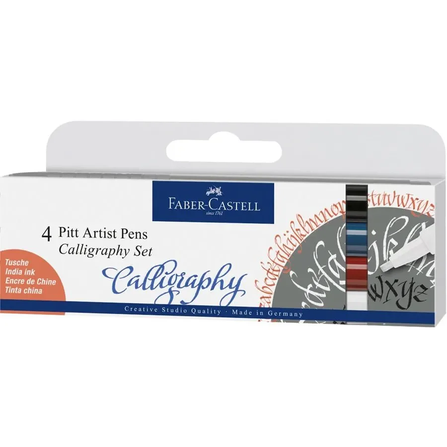 PITT ARTIST PEN CALLIGRAPHY 4 PEN iNDIA NK4 - CLASSIQUE -  FABER CASTELL