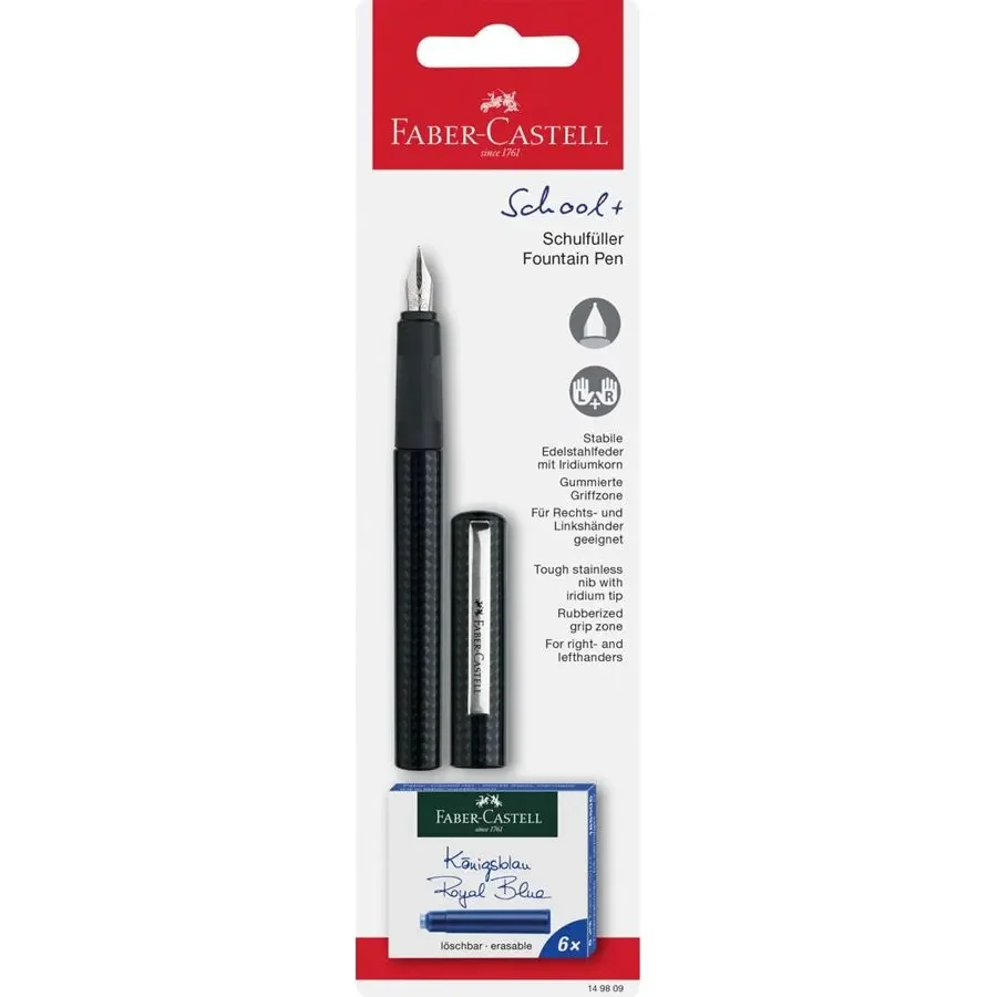 STYLO PLUME CARBON + CARTOUCHE     FABER CASTELL