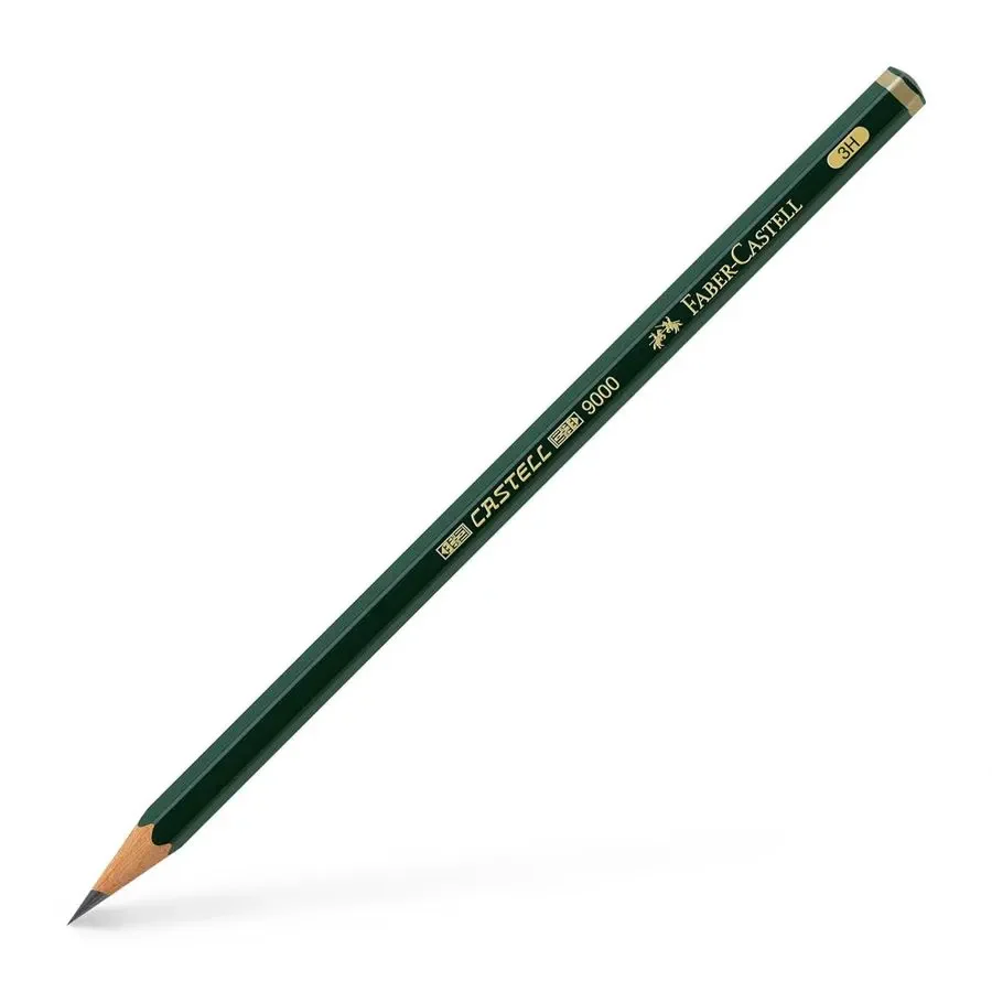 CRAYONS GRAPHITES D'ART 9000  3H   - FABER CASTELL