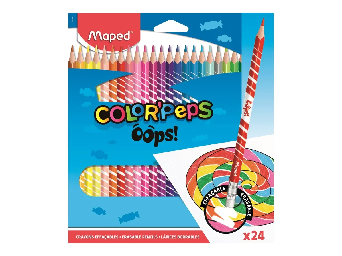 CRAYON COLOR'PEPS EFFACABLE  BTE DE 24- MAPED