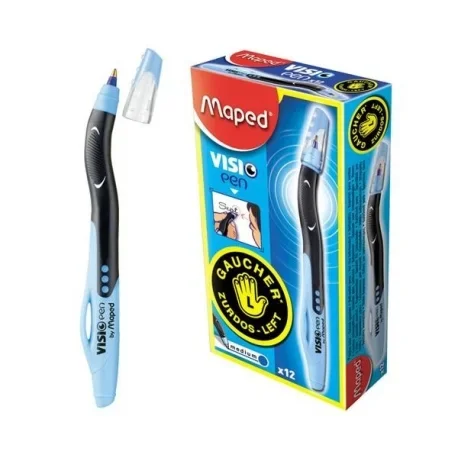 STYLO BILLE CAP VISIO GAUCHER BLEU X12 BTE - MAPED